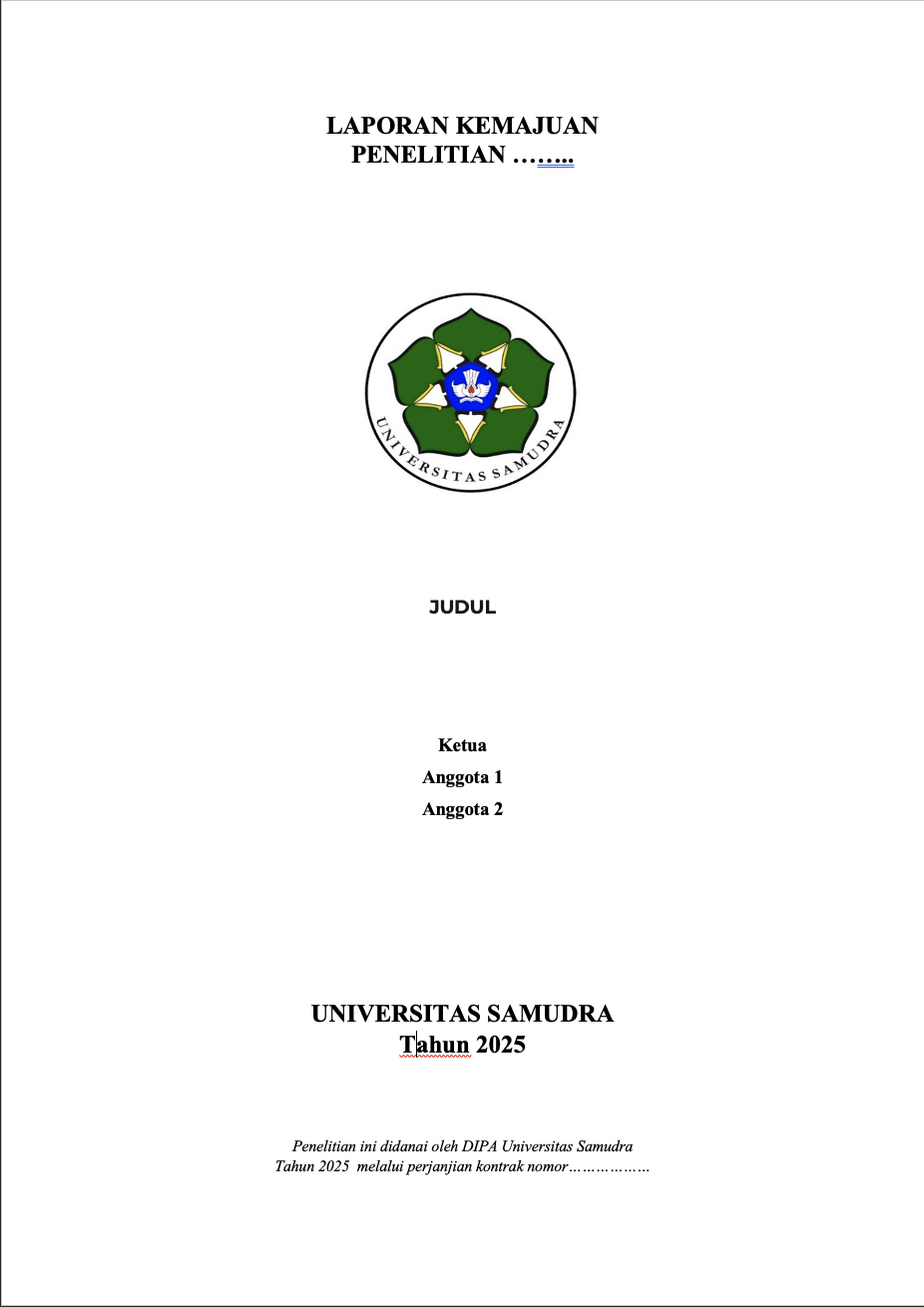 Template Laporan Kemajuan Penelitian Tahun 2025